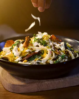 WILD MUSHROOM AND SPINACH TAGLIATELLE