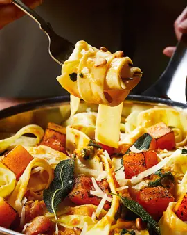 Pappardelle with roasted butternut squash, sage and pecorino