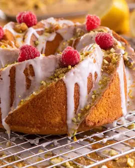 SAFFRON BUTTER BUNDT CAKE WITH PISTACHIO AND RASPBERRY