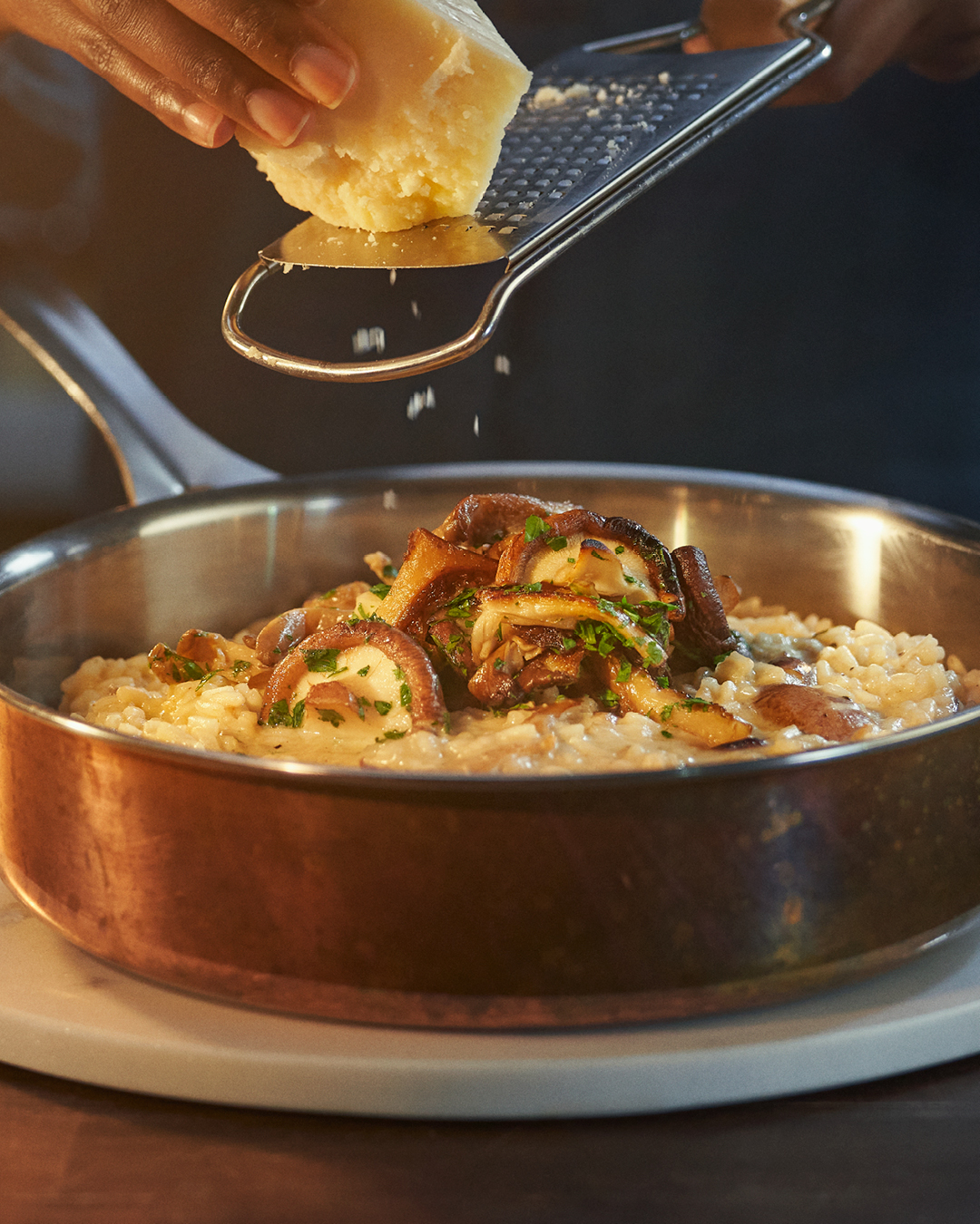 MUSHROOMS AND BLUE CHEESE RISOTTO WITH THYME